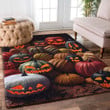 Happy Halloween Witch Pumpkin straw Skeleton Spider Zoombie Bats Area Rug Carpet Carpet Small (3x5ft)