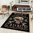 personalized hot rod garage rug 08013 Living Room Rugs, Bedroom Rugs, Kitchen Rugs
