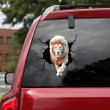Lion Crack Decal For Car Window Funny Wall Decor Sticker Sheets , Bugatti Sticker 12x12IN 2PCS