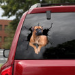 Bull Mastiff Crack Decal For Car Funny Waterproof Sticker Paper Gardening Gifts, Minivan Bumper Stickers 12x12IN 2PCS