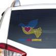 Peace Love Ukraine I Stand With Ukraine Ukrainian Dove Heart Flag Sticker Car Vinyl Decal Sticker 18x18IN 2PCS