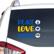 Peace Love Ukraine Shirt Ukrainian Flag Stand With Ukraine Sticker Car Vinyl Decal Sticker 18x18IN 2PCS