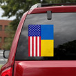 Ukraine Usa Flag Vintage Ukrainian American Flag Peace Love Ukraine Car Vinyl Decal Sticker 12x12IN 2PCS