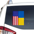 Ukraine Usa Flag Vintage Ukrainian American Flag Peace Love Ukraine Car Vinyl Decal Sticker 18x18IN 2PCS