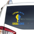 Support Ukraine I Stand With Ukraine Ukrainian Flag Essential Car Vinyl Decal Sticker 18x18IN 2PCS