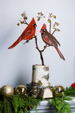 🎁 Cardinals on Flowering Dogwood Metal Hand Painted - 10 inches