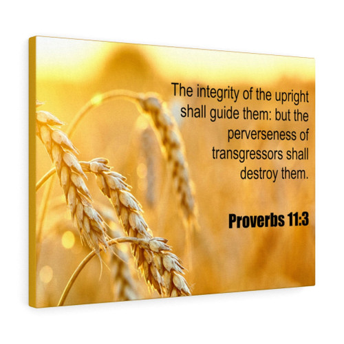 Scripture Canvas The Integrity of The Upright Proverbs 11:3 Christian Wall Art Bible Verse Meaningful Home Decor Gifts Unique Housewarming Gift Ideas Framed Prints, Canvas Paintings