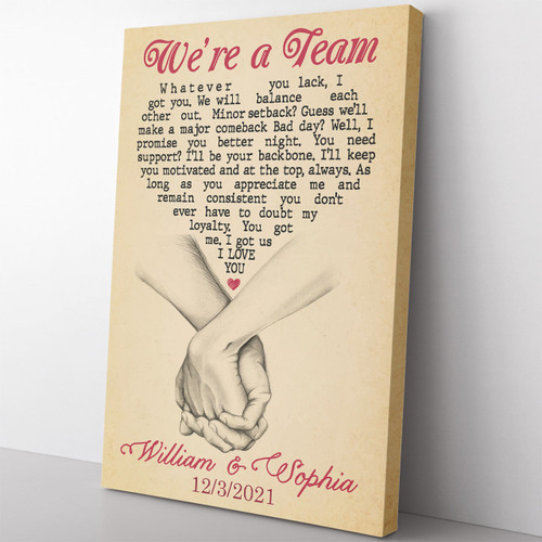 We'Re A Team Wall Art For Couple, Valentines Day Wall Art Gift Ideas For Wife Framed Prints, Canvas Paintings