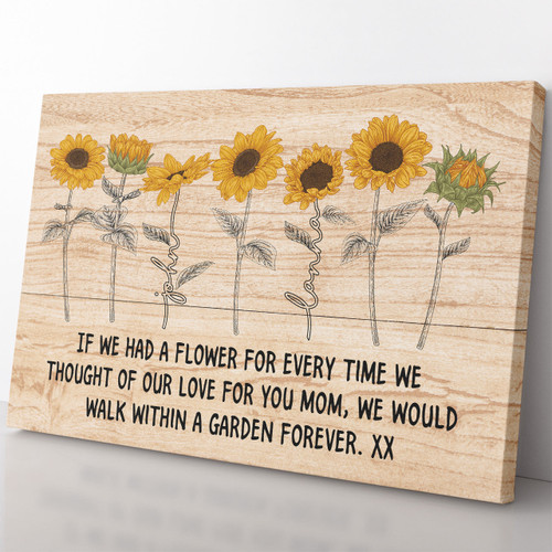Custom Name Sunflower Wall Art Sunflower Garden Every Time We Thought Of Wall Art Framed Prints, Canvas Paintings