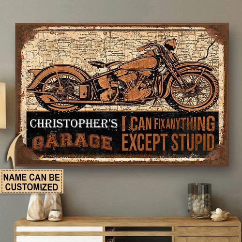 Personalized Canvas Art Painting, Canvas Gallery Hanging Home Decoration  Motorcycle Garage Sign Fix Anything  Framed Prints, Canvas Paintings