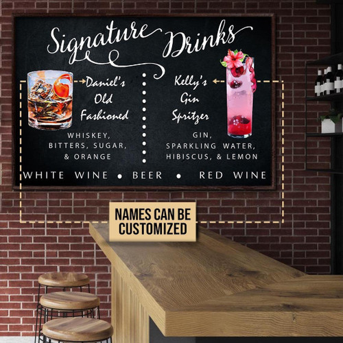 Personalized Canvas Painting Frames Home Decoration Cocktail Signature Drinks  Framed Prints, Canvas Paintings