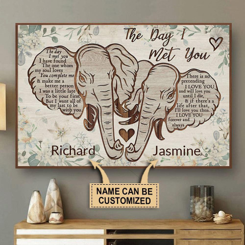 Personalized Canvas Painting Frames Home Decoration Elephant The Day I Met You  Framed Prints, Canvas Paintings
