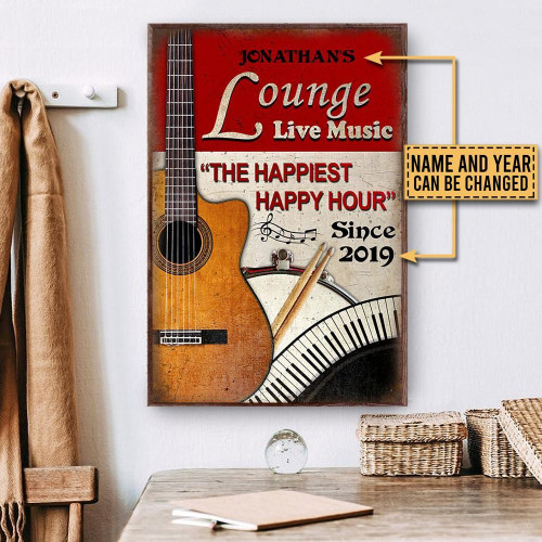 Personalized Canvas Painting Frames Home Decoration Guitar Music The Happiest Happy Hour  Framed Prints, Canvas Paintings