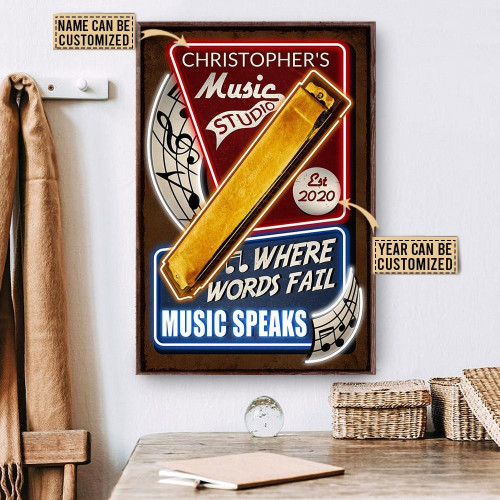 Personalized Canvas Painting Frames Home Decoration Harmonica Music Speaks  Framed Prints, Canvas Paintings