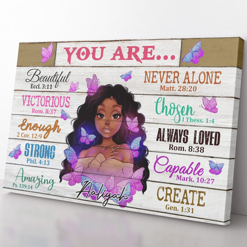 Black Girl You Are Beautiful Home Decor Wall Art Gift Ideas, Black Teenage Girl African American Girl Home Decor Wall Art Gift Ideas Gift for Daughter Framed Prints, Canvas Paintings