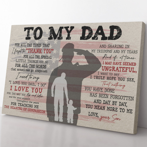 Personalized Home Decor Wall Art Gift Ideas Gift For Military Veteran Dad, I Love You Dad I Do Home Decor Wall Art Gift Ideas from Son Framed Prints, Canvas Paintings