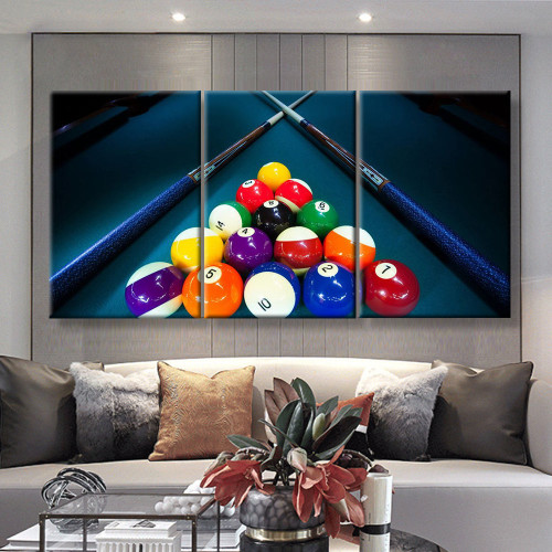 Sports Color Billiards, Multi Canvas Painting Wall Art Ideas, Multi Pieces Canvas Prints, 3Pcs 5Pcs Multi Panel Wall Art