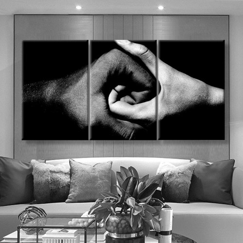 Black And White Holding Hands, Multi Canvas Painting Wall Art Ideas, Multi Pieces Canvas Prints, 3Pcs 5Pcs Multi Panel Wall Art