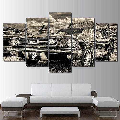 Luxury For Mustang Car Canvas Landscape, Multi Canvas Painting Wall Art Ideas, Multi Pieces Canvas Prints, 3Pcs 5Pcs Multi Panel Wall Art