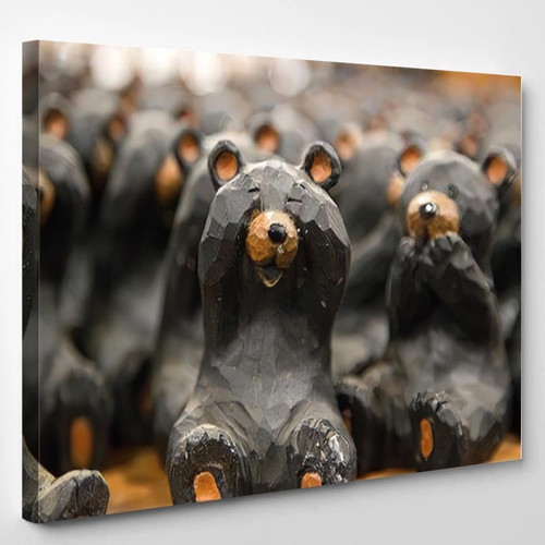 Toy Black Bear Yosemite Gift Shoe Bear Animals Luxury Multi Canvas Prints, Multi Piece Panel Canvas Gallery Art Print Print