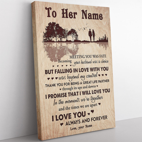 Custom Wall Art Gift For Her, Becoming Your Husband Was A Choice Wall Art For Wife Framed Prints, Canvas Paintings