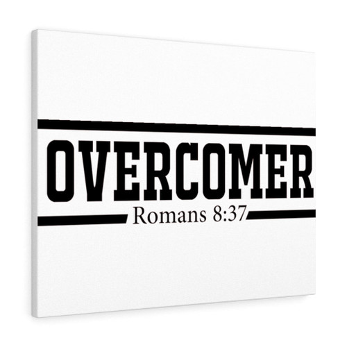 Scripture Canvas Overcomer Romans 8:37 Christian Wall Art Bible Verse Meaningful Home Decor Gifts Unique Housewarming Gift Ideas Framed Prints, Canvas Paintings