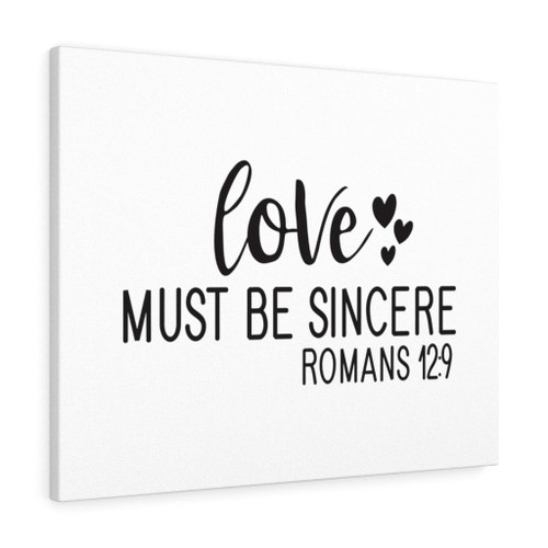 Scripture Canvas Sincere Romans 12:9 Christian Wall Art Bible Verse Meaningful Home Decor Gifts Unique Housewarming Gift Ideas Framed Prints, Canvas Paintings
