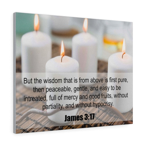 Scripture Canvas Without Hypocrisy James 3:17 Christian Wall Art Bible Verse Meaningful Home Decor Gifts Unique Housewarming Gift Ideas Framed Prints, Canvas Paintings