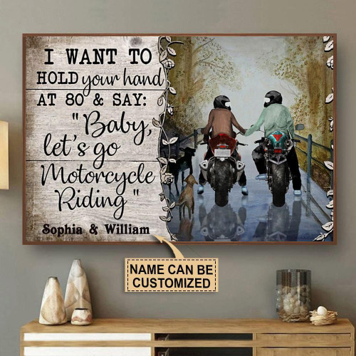 Personalized Canvas Art Painting, Canvas Gallery Hanging Home Decoration  Motorcycling Hold Your Hand Motorcycle Riding  Framed Prints, Canvas Paintings