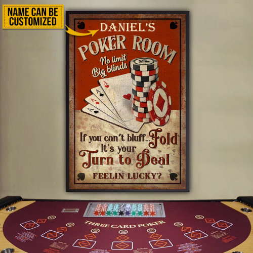 Personalized Canvas Art Painting, Canvas Gallery Hanging Home Decoration  Poker Room Fellin Lucky  Framed Prints, Canvas Paintings