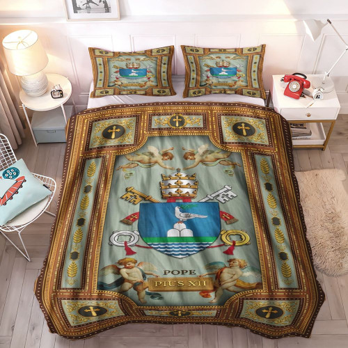 Duvet Cover Set Pope Pius Xii Coat Of Arms Bedding Set Duvet (No Comforter) Full King Queen Size Bed Cover Set Duvet With Pillowcases