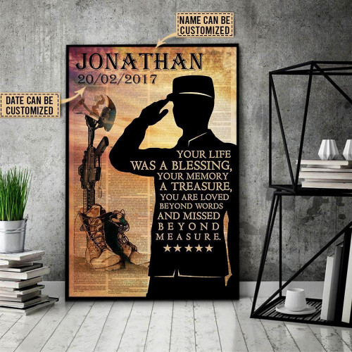 Aeticon Gifts Personalized Veteran Missed Beyond Measure Canvas