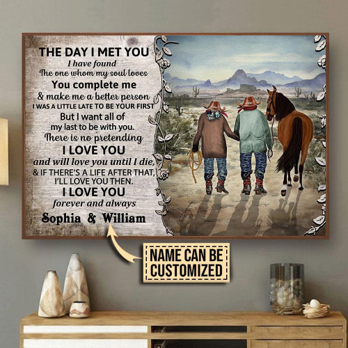 Aeticon Gifts Personalized Cowboy The Day I Met You Canvas
