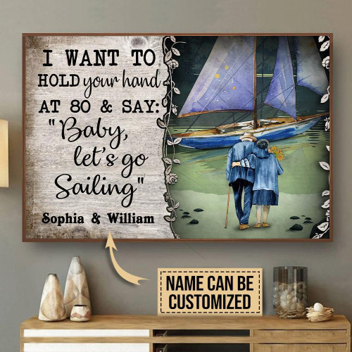 Aeticon Gifts Personalized Sailing I Want To Hold Your Hand Canvas