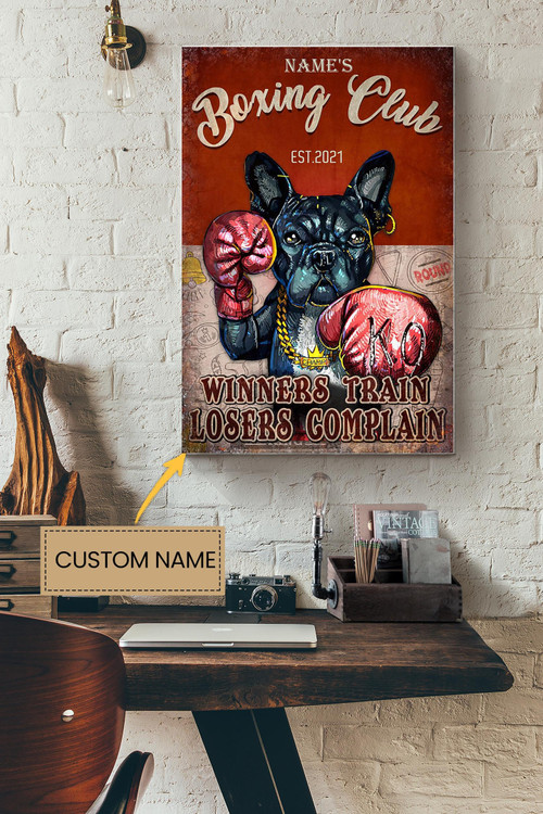 Boxing Ring Personalized Poster - Decor Wall Art - Gift For Gymer Weightlifter Boxer Dog Lover Canvas Gallery Painting Wrapped Canvas Framed Gift Idea Framed Prints, Canvas Paintings