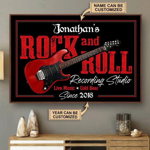 Aeticon Gifts Personalized Electric Guitar Rock And Roll Canvas