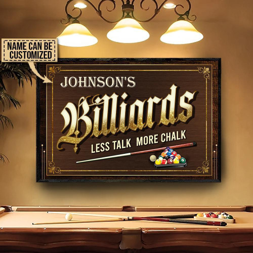 Aeticon Gifts Personalized Billiards Wood More Chalk Canvas