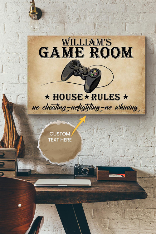 Game Room Personalized Poster - Game Wall Art - Gift For Game Room Decor Gamer Video Game Lover Canvas Gallery Painting Wrapped Canvas Framed Gift Idea Framed Prints, Canvas Paintings