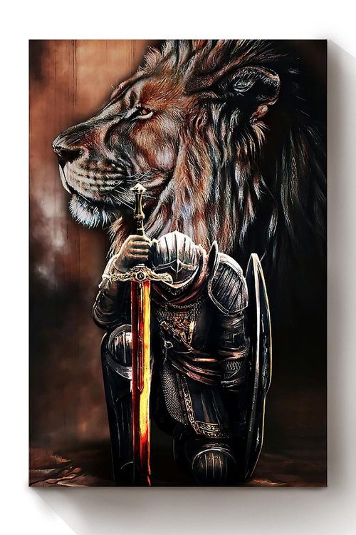 Christian Lion Warrior Lion Of Judah Christian Home Wall Decor Canvas