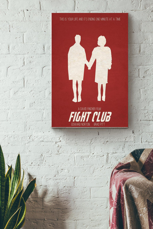 Fight Club Minimalist Poster Movie Wall Art Canvas Gallery Painting Wrapped Canvas Framed Gift Idea Framed Prints, Canvas Paintings