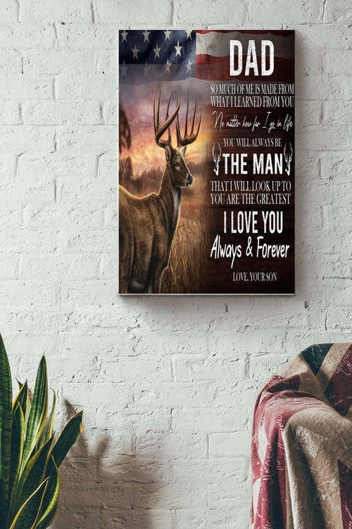 I Love You Dad Poster - Fatherhood Wall Art - Gift For Father Dad Daddy Papa Father Day Dad Birthday Home Decor Livingroom Decor Canvas Gallery Painting Wrapped Canvas Framed Gift Idea Framed Prints, Canvas Paintings