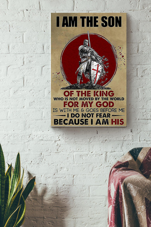 Iam The Son Of The King Poster - Army Wall Art - Gift For Army Boy Soldier Gaming Store Canvas Gallery Painting Wrapped Canvas Framed Gift Idea Framed Prints, Canvas Paintings