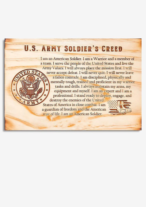 Us Army Soldier's Creed Inspiration Quote Gallery Canvas Painting Wall ArtGift For Fighter Warrior Framed Prints, Canvas Paintings