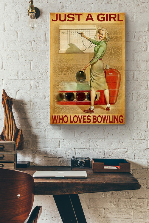 Just A Girl Who Loves Bowling Canvas Painting Ideas, Canvas Hanging Prints,  Gift Idea Framed Prints, Canvas Paintings