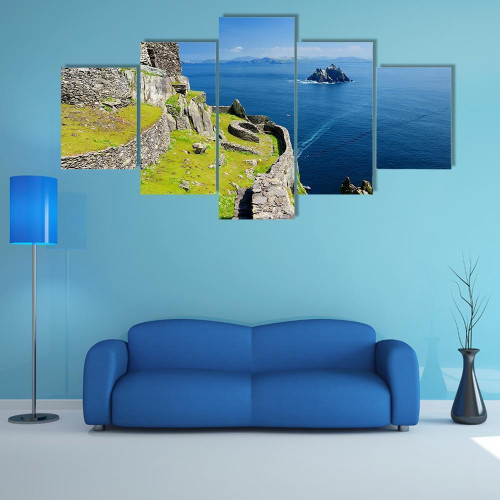 Skellig Michael Ruined Remains Of A Christian Monastery Nature 5 Panel Canvas Art Wall Decor Luxury Multi Canvas Prints, Multi Piece Panel Canvas Gallery Art Print