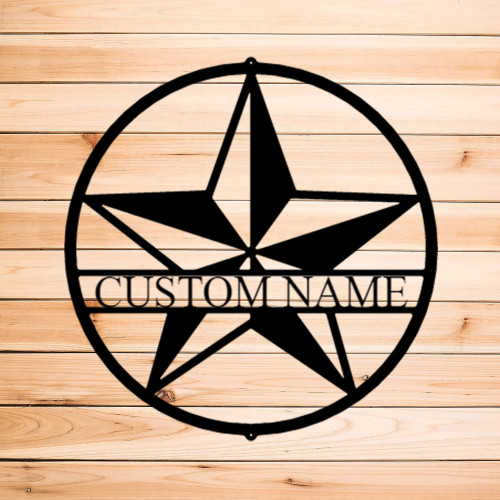 Star Personalized Indoor Outdoor Steel Wall Art Sign Father's Day Dad Husband Grandfather Son Brother Man Cave Garage Living Room Laser Cut Metal Signs Custom Gift Ideas