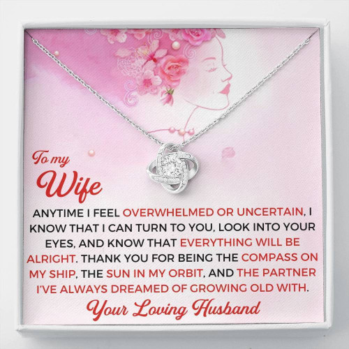 To My Wife - Thank You Gift - Love Knot Necklace, Gift Ideas For Wife Birthday Anyversity