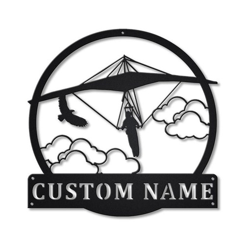 Personalized Hang Gliding Sport Monogram Metal Sign Art Custom Hang Gliding Sport Metal Sign Hobbie Gifts Sport Gift Birthday Gift