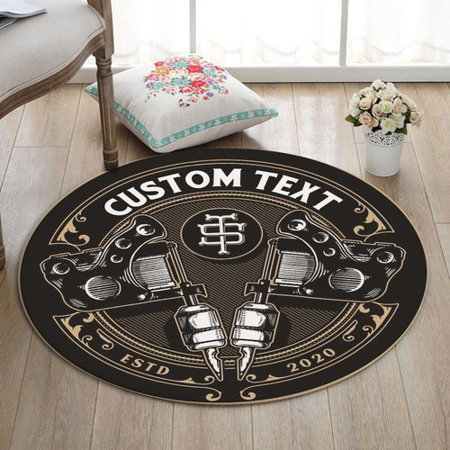 Personalized Tattoo Studio Round Mat Round Floor Mat Room Rugs Carpet Outdoor Rug Washable Rugs