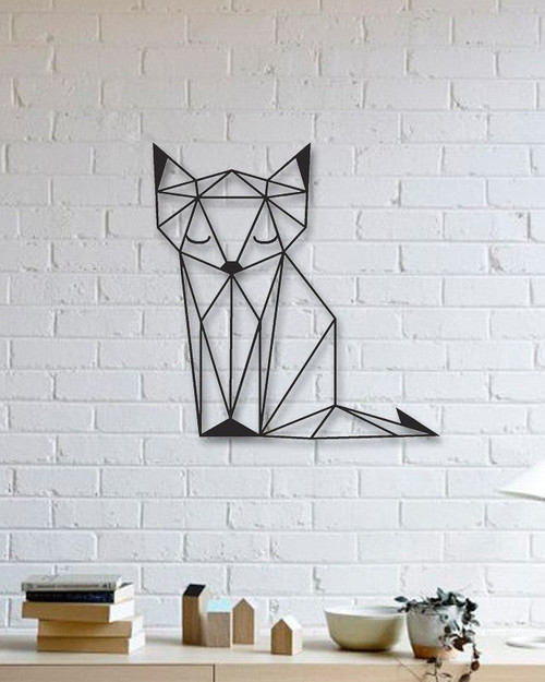 Geometric Cat Wall Art Decor Cut Metal Sign Laser Cut Metal Signs Custom Gift Ideas
